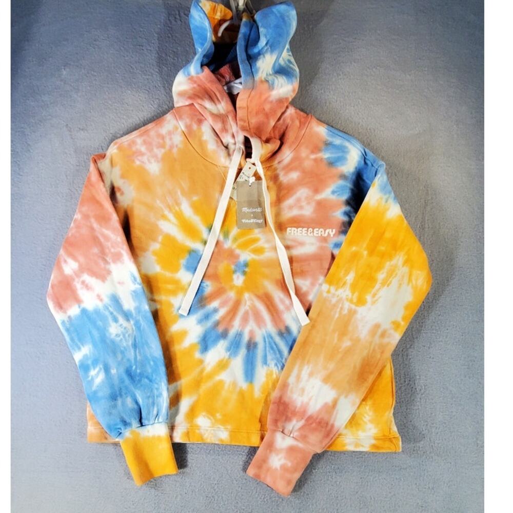 Madewell x Free & Easy Tie Dye Hoodie Sweatshirt Sunrise Graphic XS NWT - Picture 2 of 7
